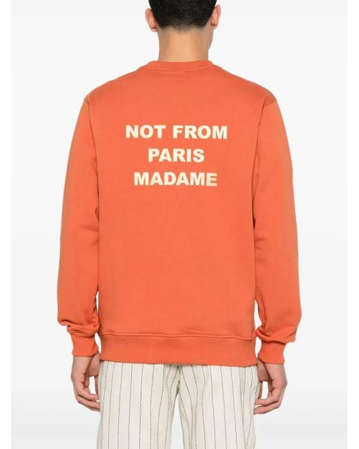 Top Le Sweatshirt Slogan Drole de Monsieur de hombre de color Orange