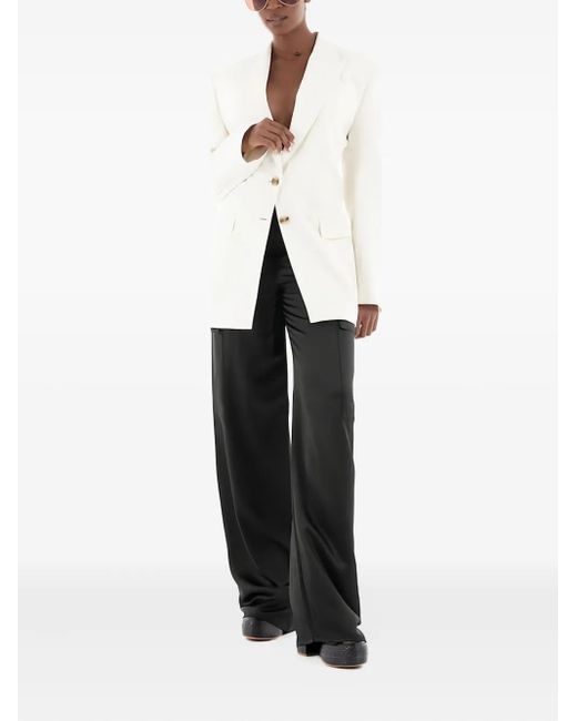 Boss White Open-Back Single-Breasted Blazer
