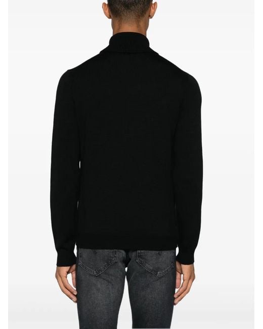 Roberto Collina Black Merino Sweater for men