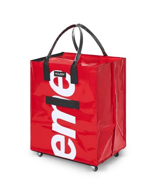 Supreme Red X Hulken Rolling Logo-Patch Tote Bag for men