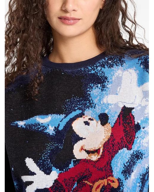 Desigual Blue Mickey Mouse Intarsia-Knit Sweater