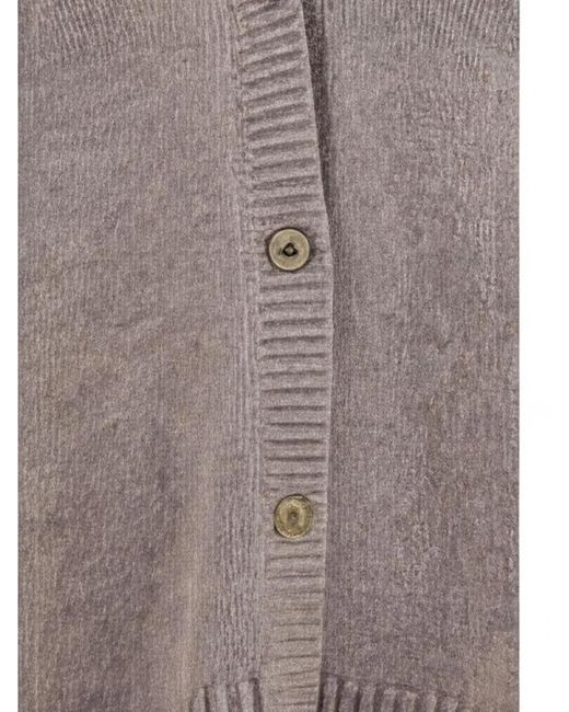 P.A.R.O.S.H. Gray V-Neck Cashmere Cardigan