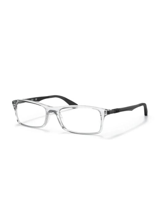 Ray-Ban White Rectangle-Frame Glasses