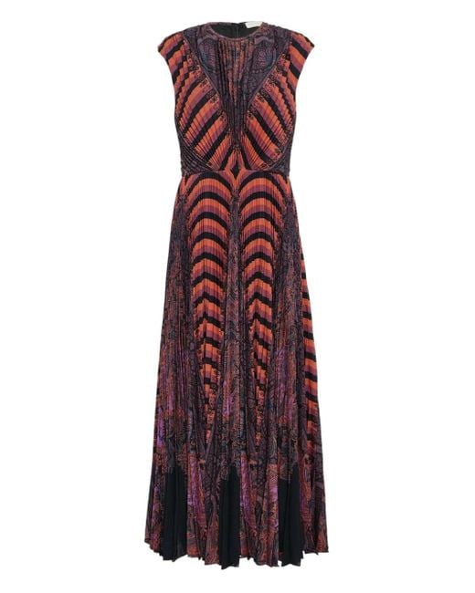 Ulla Johnson Purple Violeta Pleated Sleeveless Midi Dress