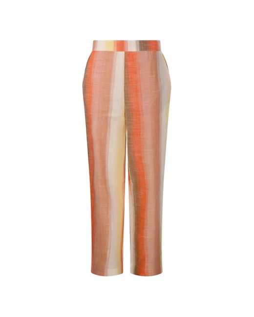 Ma Poésie White Sun Joe Striped Straight-Leg Trousers