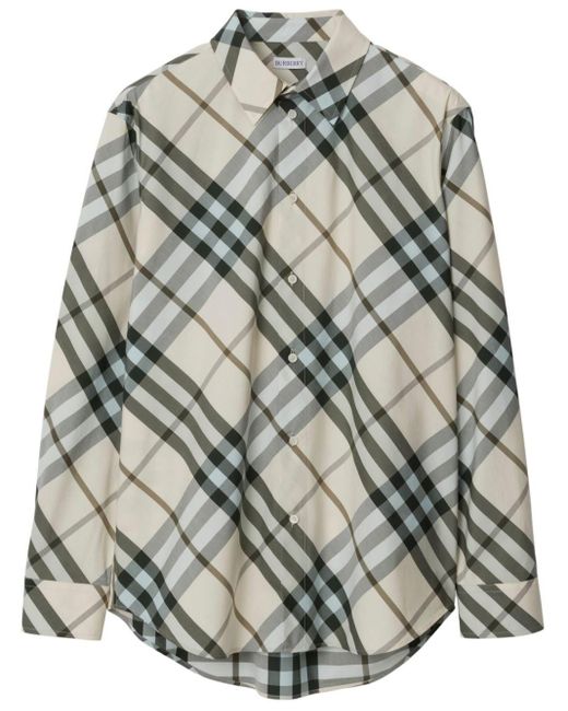 Burberry Hemd aus Nova Check-Jacquard in Gray für Herren