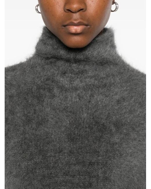 Top con cuello alto Soft Goat de color Gray