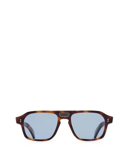 Cutler & Gross Blue Tortoiseshell-Effect Geometric-Frame Sunglasses