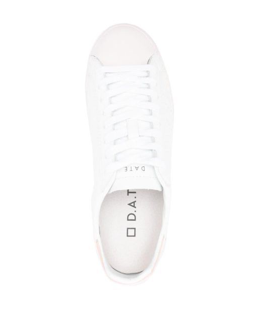 Date White Base Leather Sneakers