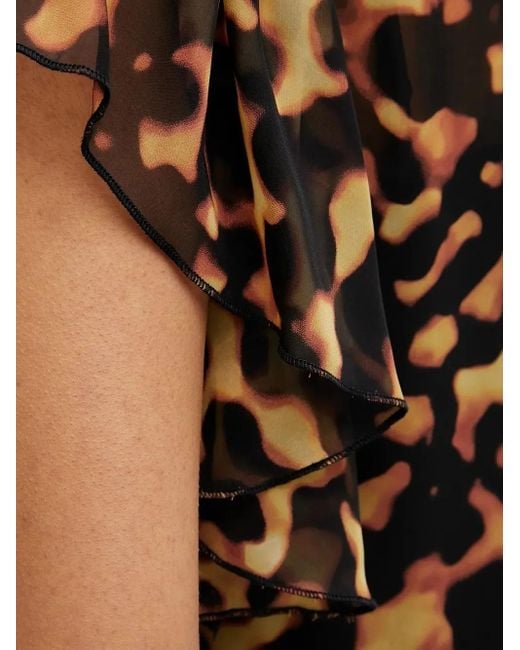 Silvian Heach Brown Ruffle-Detail Dress
