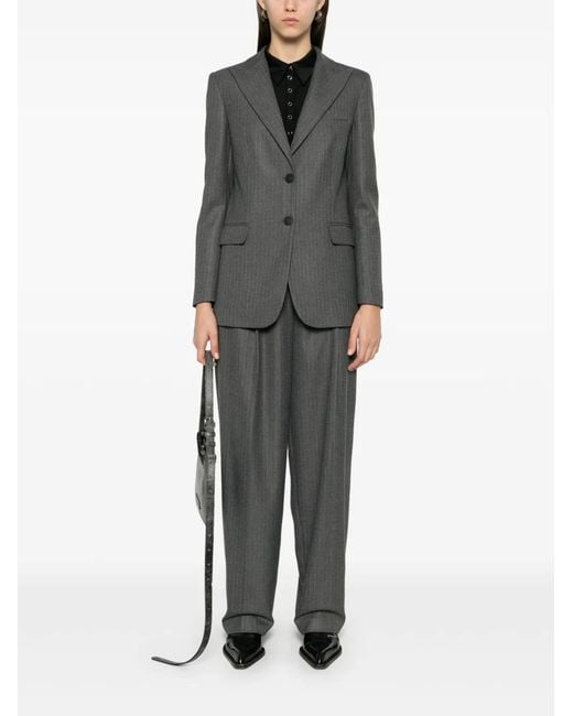 DR. HOPE Gray Pinstriped Blazer
