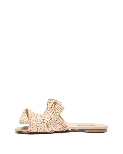 Casadei Natural Hanoi Woven Folded Sandals