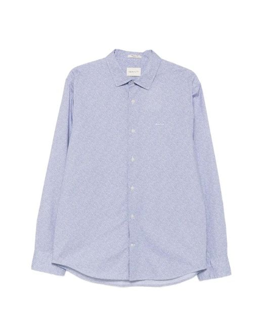 Gant Purple Floral-Print Long-Sleeve Shirt for men