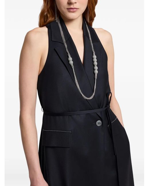 Peserico Blue Shiny Twill Vest