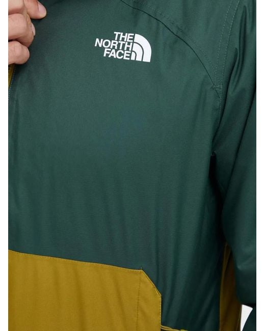 The North Face Green Hooded Colour-Block Performance Jacket for men