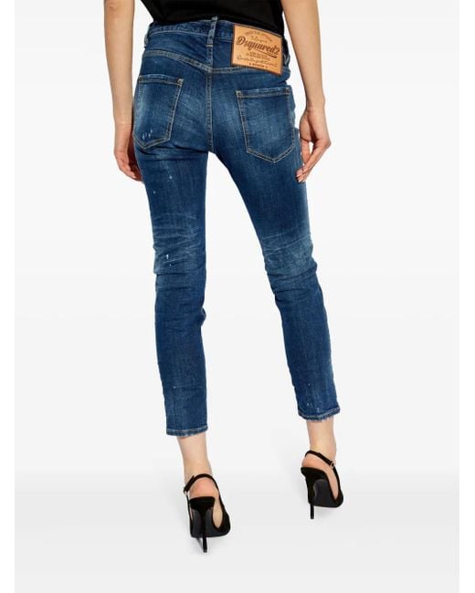DSquared² Cropped Jeans in het Blue