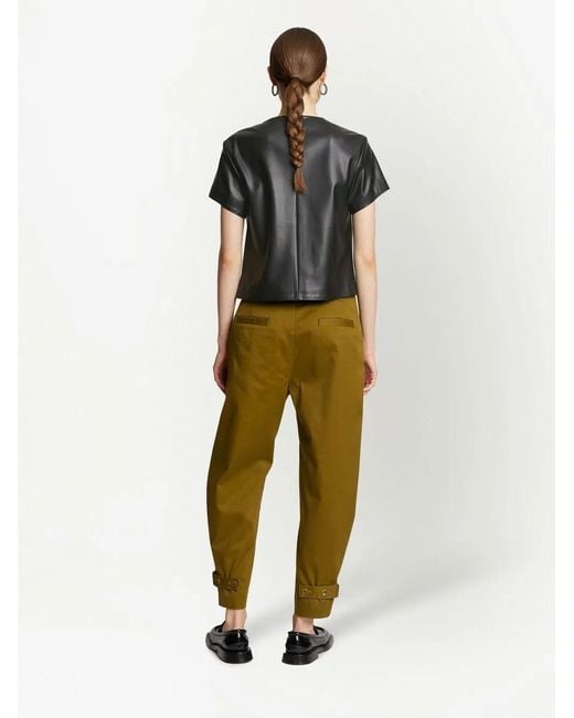 Proenza Schouler Black Twist-Detail Short-Sleeved Top