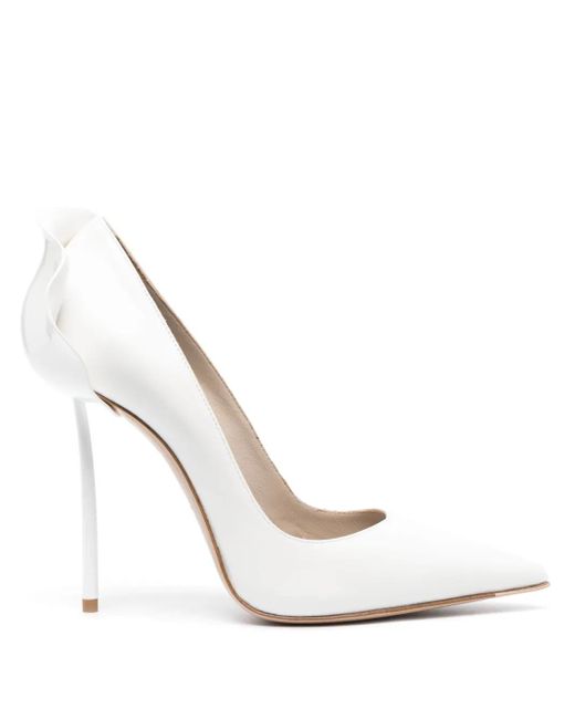 Le Silla White 120Mm Petalo Ruffle-Detail Pumps