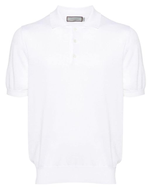 Canali Poloshirt Van Katoenblend in het White voor heren