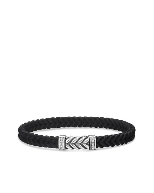 Bracelet Chevron En Argent Sterling Pavé De Diamants (6 Mm) David Yurman pour homme en coloris White