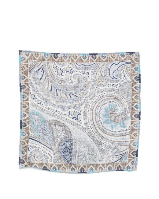 Dell'Oglio Gray Easy Paisley-Print Scarf for men