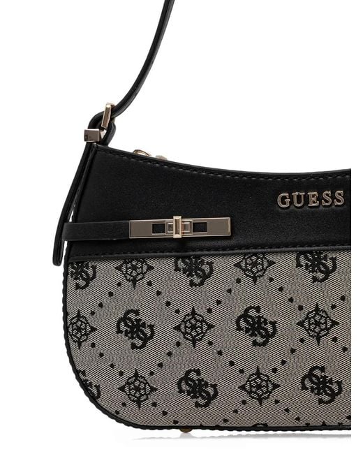 Guess Black Monogram Zip Tote