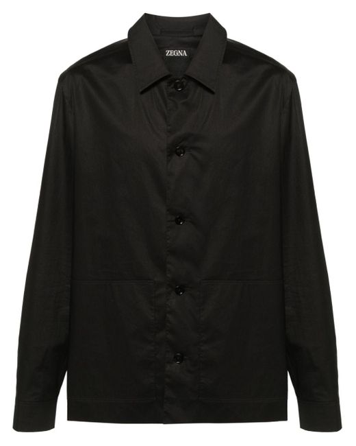Zegna Black Pure Cotton Overshirt for men