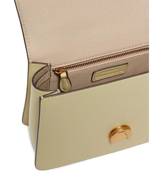 Pinko Metallic Mini Love Leather Satchel Bag