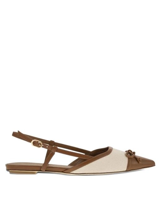 Stuart Weitzman Natural Kitty Slingback Flat Pumps
