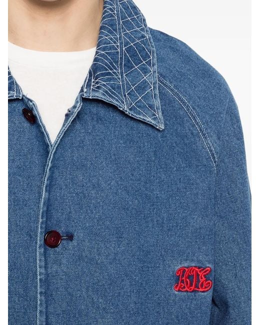 Bode Blue Embroidered Denim Jacket for men