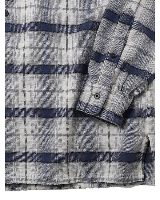A.PRESSE Gray Checked Long-Sleeve Shirt for men