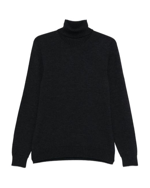 Drumohr Gerippter Rollkragenpullover in Black für Herren