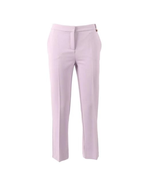 Elisabetta Franchi Pink Pantalon À Détails Dorés