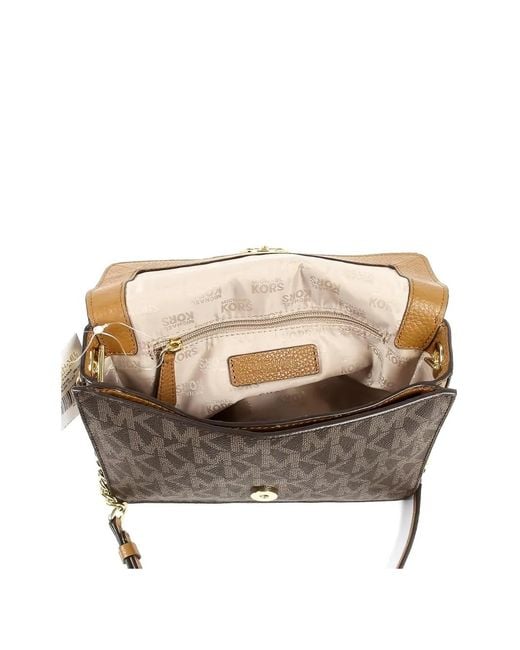 Michael Kors White Vanna Logo-Monogram Cross Body Bag