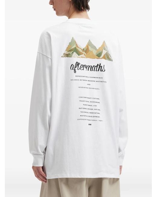 メンズ AFTERMATHS グラフィック ロングtシャツ White