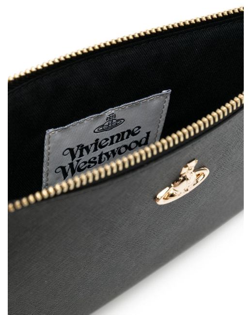Vivienne Westwood Black Orb-plaque Leather Purse