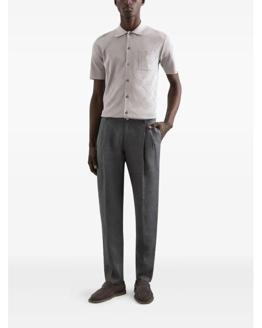 Dolce & Gabbana White Monogram-Pattern Shirt for men