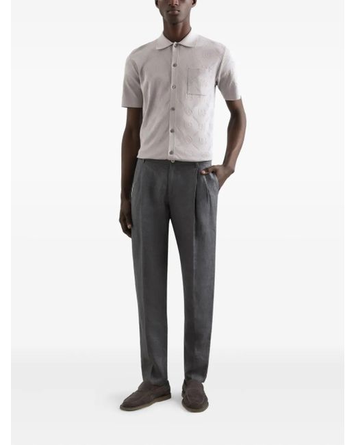 Dolce & Gabbana White Monogram-Pattern Shirt for men