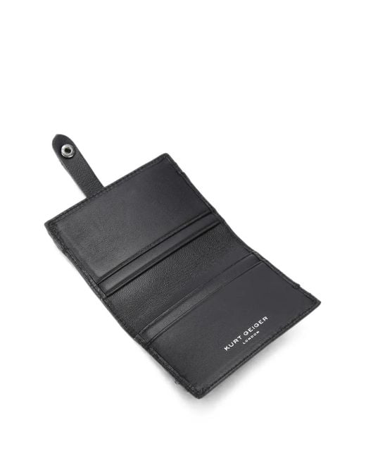 Kurt Geiger Black Quilted Eagle-Plaque Card Holder