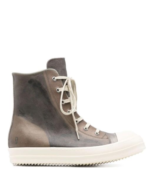 メンズ Rick Owens ハイカット スニーカー Brown
