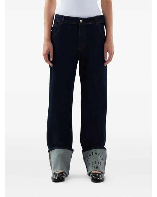 Gcds Blue Logo-Patch Jeans