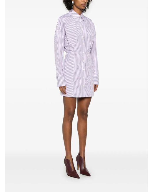 The Attico Purple Striped Shirt Dress