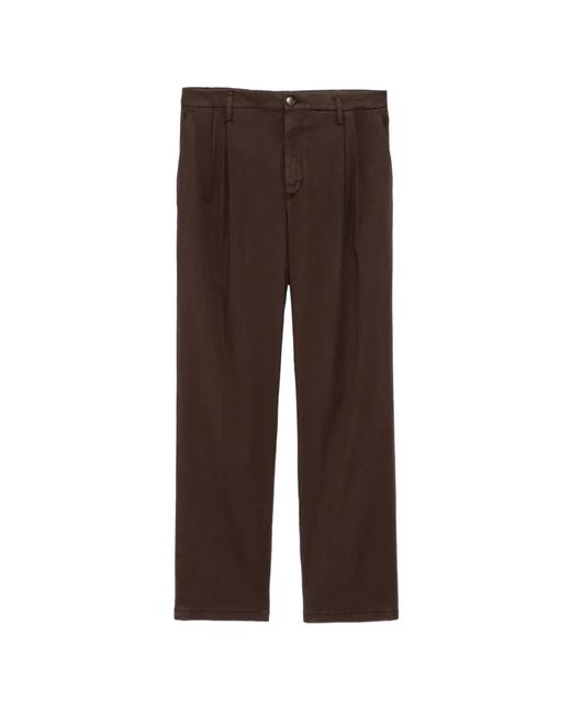 Canali Brown Straight-Leg Trousers for men