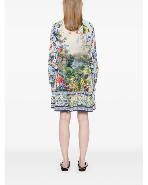 Camilla Blue Printed Mini Dress