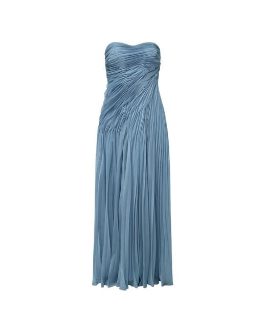 AMUR Blue Robe-Bustier Elea À Design Plissé