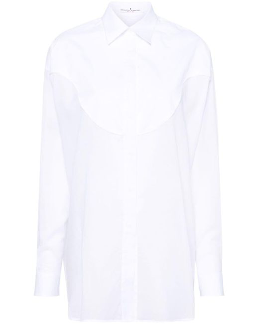 Ermanno Scervino White Hemd mit Kontrasteinsätzen