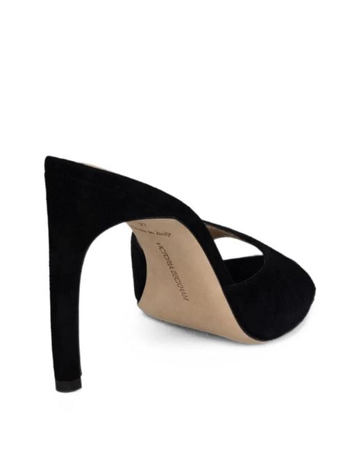 Victoria Beckham Black Harlow Open-Toe Mules