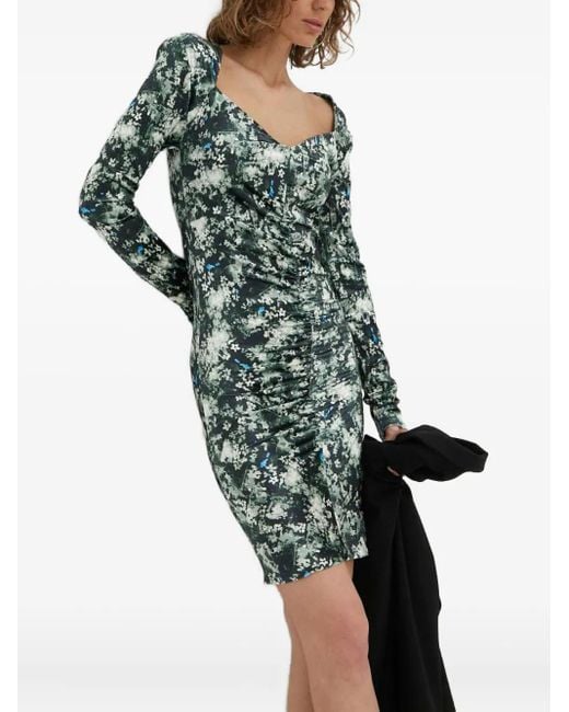 Day Birger et Mikkelsen Green Ruched Long-Sleeve Dress