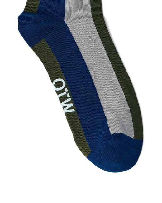 Vans Blue Striped-Knit Socks for men