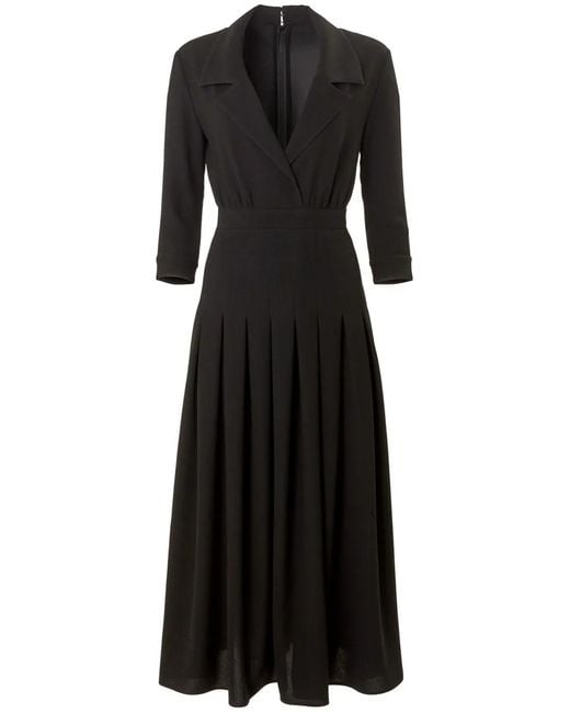 Carolina Herrera Black Pleated Maxi Dress